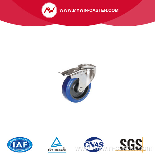 blue elastic rubber stainless steel caster